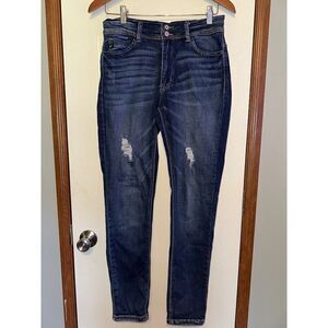 KanCan Dark Wash High-Rise Distressed Jeans KC6088M  Size 28